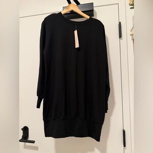 NWT Aqua by Bloomingdale’s Black Sweatshirt Dress